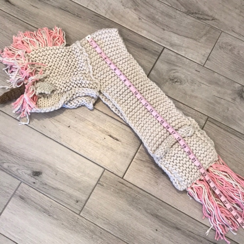 Kids Pink Knit Unicorn Hat/Scarf - Picture 6 of 11